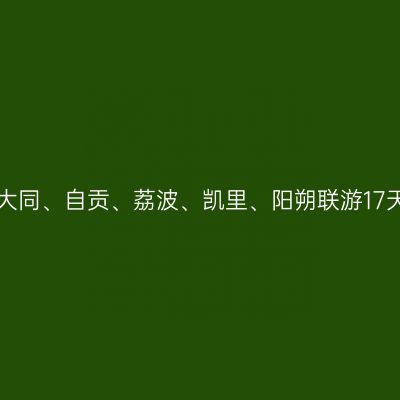 畅游祖国——太原、大同、自贡、荔波、凯里、阳朔联游17天（2020年7.16-8.1）