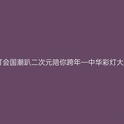 自贡灯会国潮趴二次元陪你跨年—中华彩灯大世界