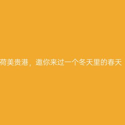 荷美贵港，邀你来过一个冬天里的春天