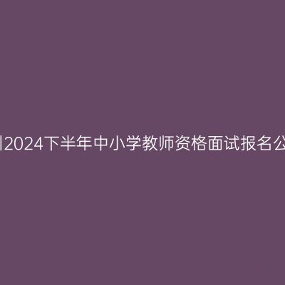 衢州2024下半年中小学教师资格面试报名公告