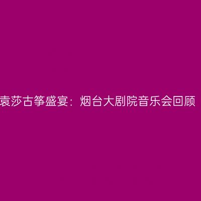 袁莎古筝盛宴：烟台大剧院音乐会回顾
