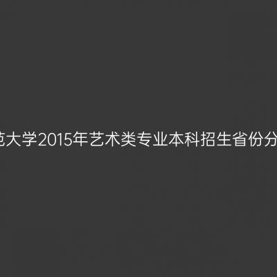 贵州师范大学2015年艺术类专业本科招生省份分布详析