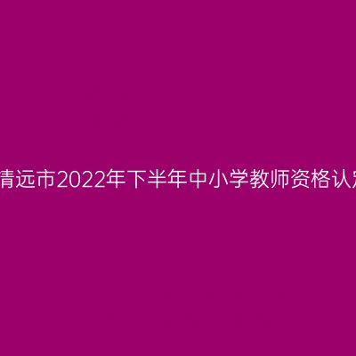 贵州省清远市2022年下半年中小学教师资格认定公告