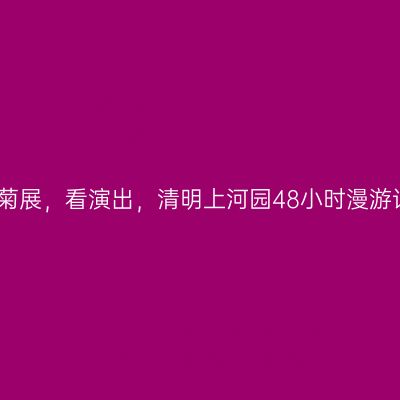赏菊展，看演出，清明上河园48小时漫游记