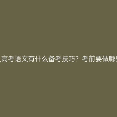 辽宁成人高考语文有什么备考技巧？考前要做哪些准备？
