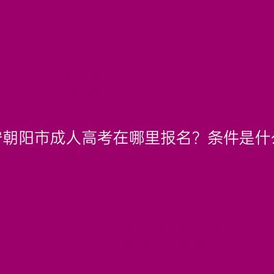 辽宁朝阳市成人高考在哪里报名？条件是什么？