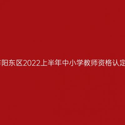 阳江市阳东区2022上半年中小学教师资格认定公告