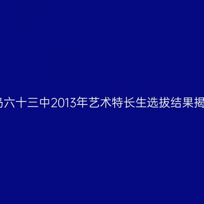 青岛六十三中2013年艺术特长生选拔结果揭晓