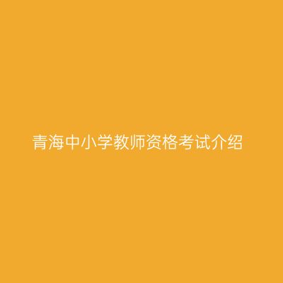 青海中小学教师资格考试介绍