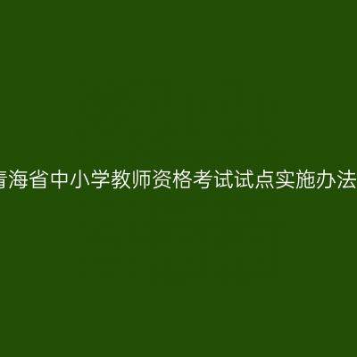 青海省中小学教师资格考试试点实施办法