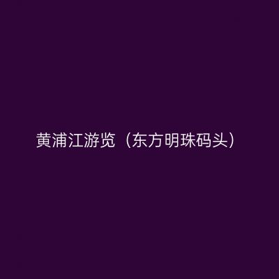 黄浦江游览（东方明珠码头）