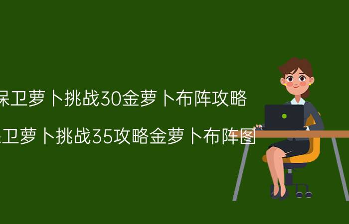 保卫萝卜挑战30金萝卜布阵攻略（保卫萝卜挑战35攻略金萝卜布阵图）