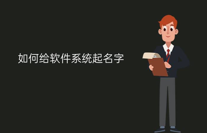 如何给软件系统起名字