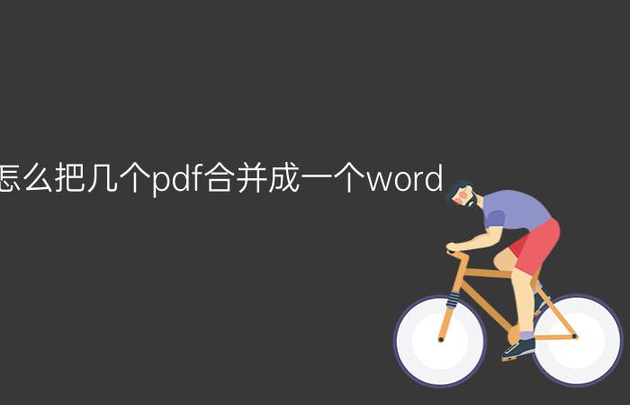 怎么把几个pdf合并成一个word