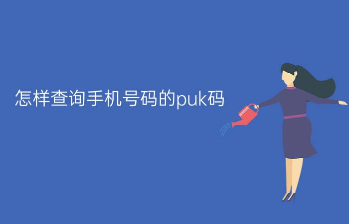 怎样查询手机号码的puk码