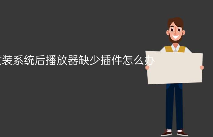 重装系统后播放器缺少插件怎么办