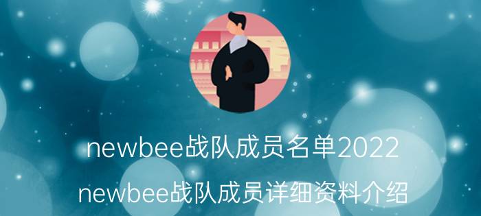 newbee战队成员名单2022（newbee战队成员详细资料介绍）