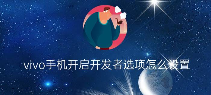 vivo手机开启开发者选项怎么设置