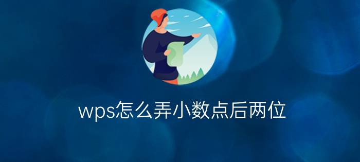 wps怎么弄小数点后两位