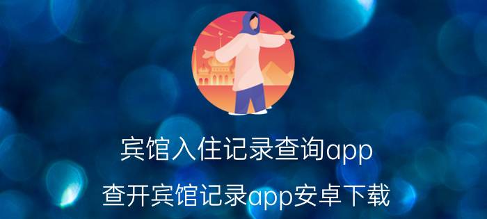 宾馆入住记录查询app（查开宾馆记录app安卓下载）