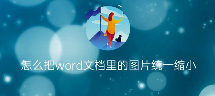 怎么把word文档里的图片统一缩小