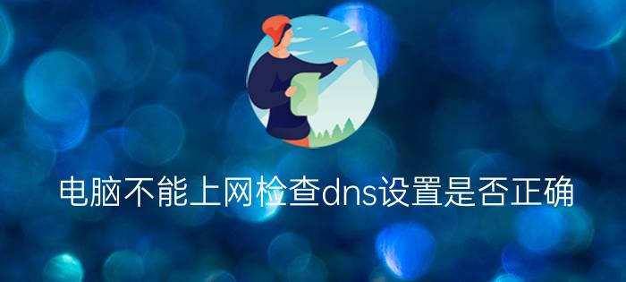 电脑不能上网检查dns设置是否正确