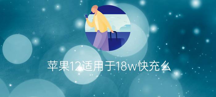 苹果12适用于18w快充么