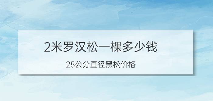 2米罗汉松一棵多少钱（25公分直径黑松价格）