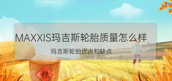 MAXXIS玛吉斯轮胎质量怎么样？玛吉斯轮胎优点和缺点