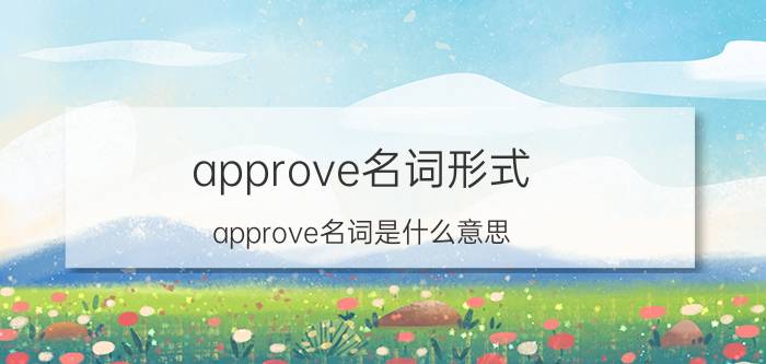 approve名词形式(approve名词是什么意思)