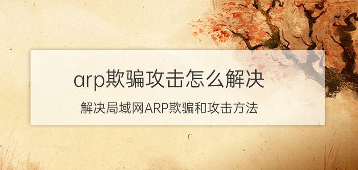 arp欺骗攻击怎么解决（解决局域网ARP欺骗和攻击方法）