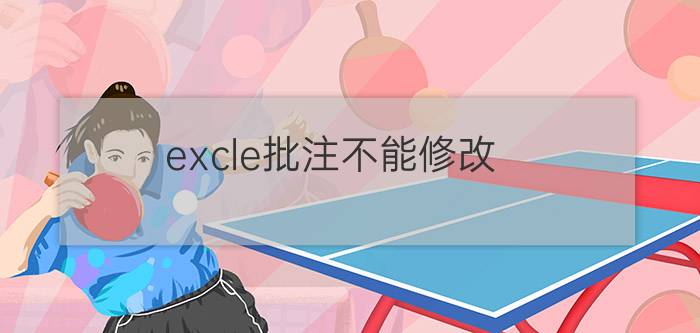 excle批注不能修改