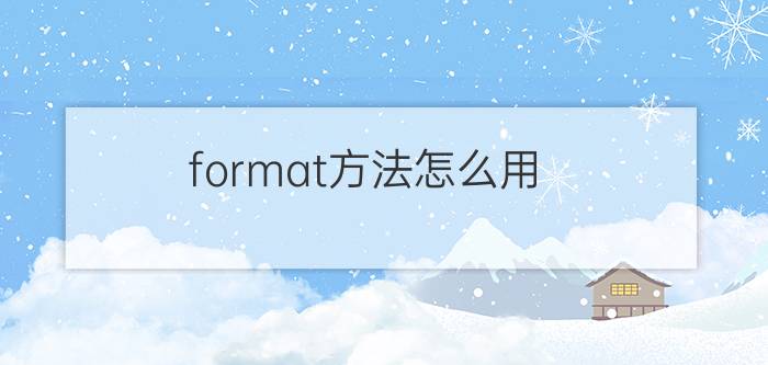 format方法怎么用