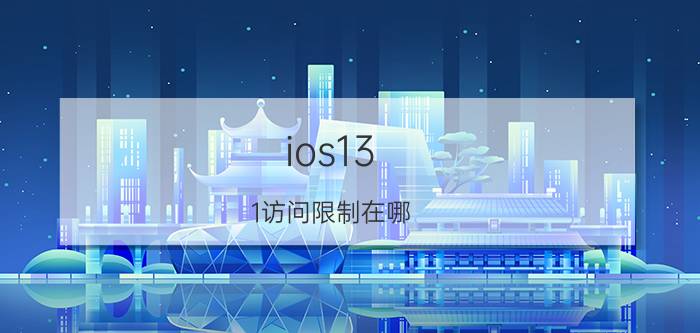 ios13.1访问限制在哪