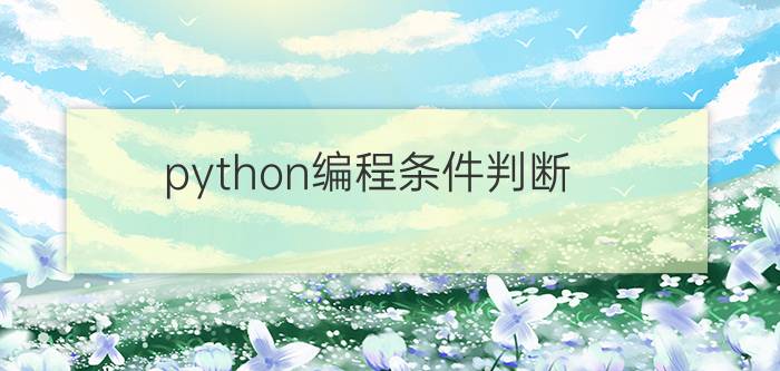 python编程条件判断