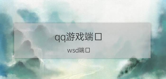 qq游戏端口（wsd端口）