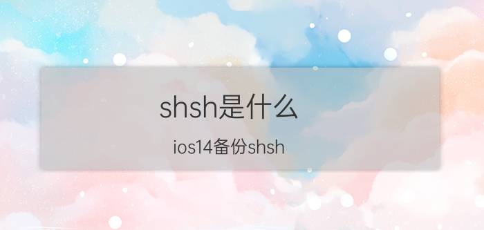 shsh是什么(ios14备份shsh)