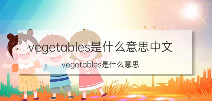 vegetables是什么意思中文（vegetables是什么意思）