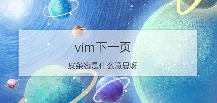 vim下一页:皮条客是什么意思呀