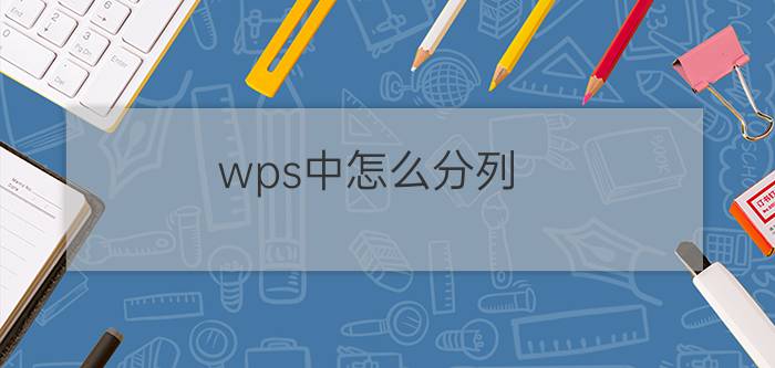 wps中怎么分列