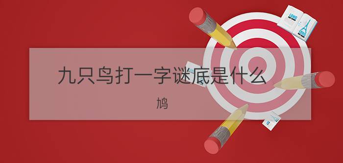 九只鸟打一字谜底是什么，鸠(两字直接组合像鸽子的鸟)