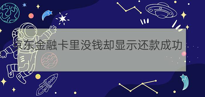 京东金融卡里没钱却显示还款成功