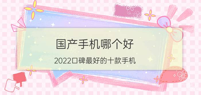 国产手机哪个好（2022口碑最好的十款手机）