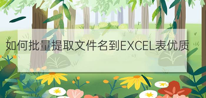 如何批量提取文件名到EXCEL表优质