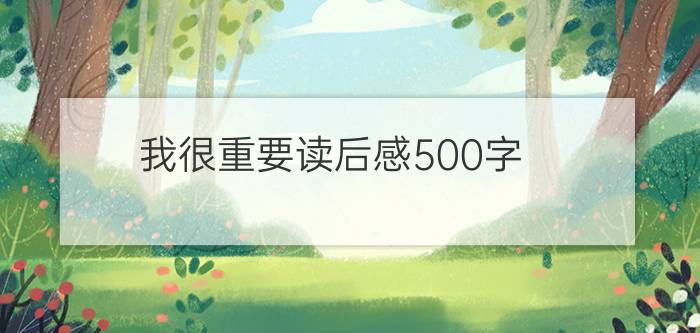 我很重要读后感500字