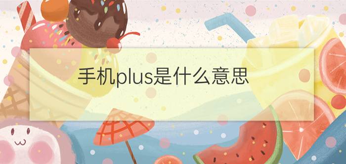 手机plus是什么意思