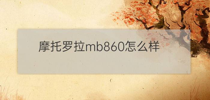 摩托罗拉mb860怎么样？