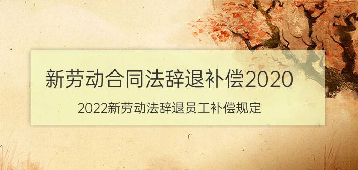 新劳动合同法辞退补偿2020（2022新劳动法辞退员工补偿规定）