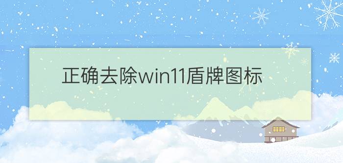 正确去除win11盾牌图标