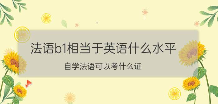 法语b1相当于英语什么水平（自学法语可以考什么证）